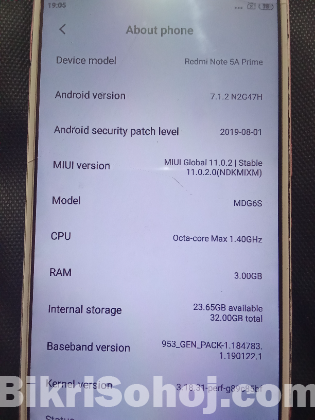 Redmi note 5A prime